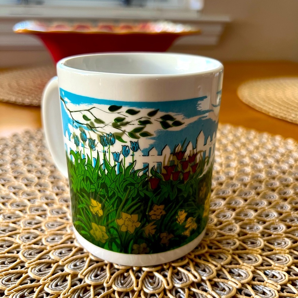 Wondermugs Vintage 90s Garden Flowers Color-changing Mug Arlington VA Original